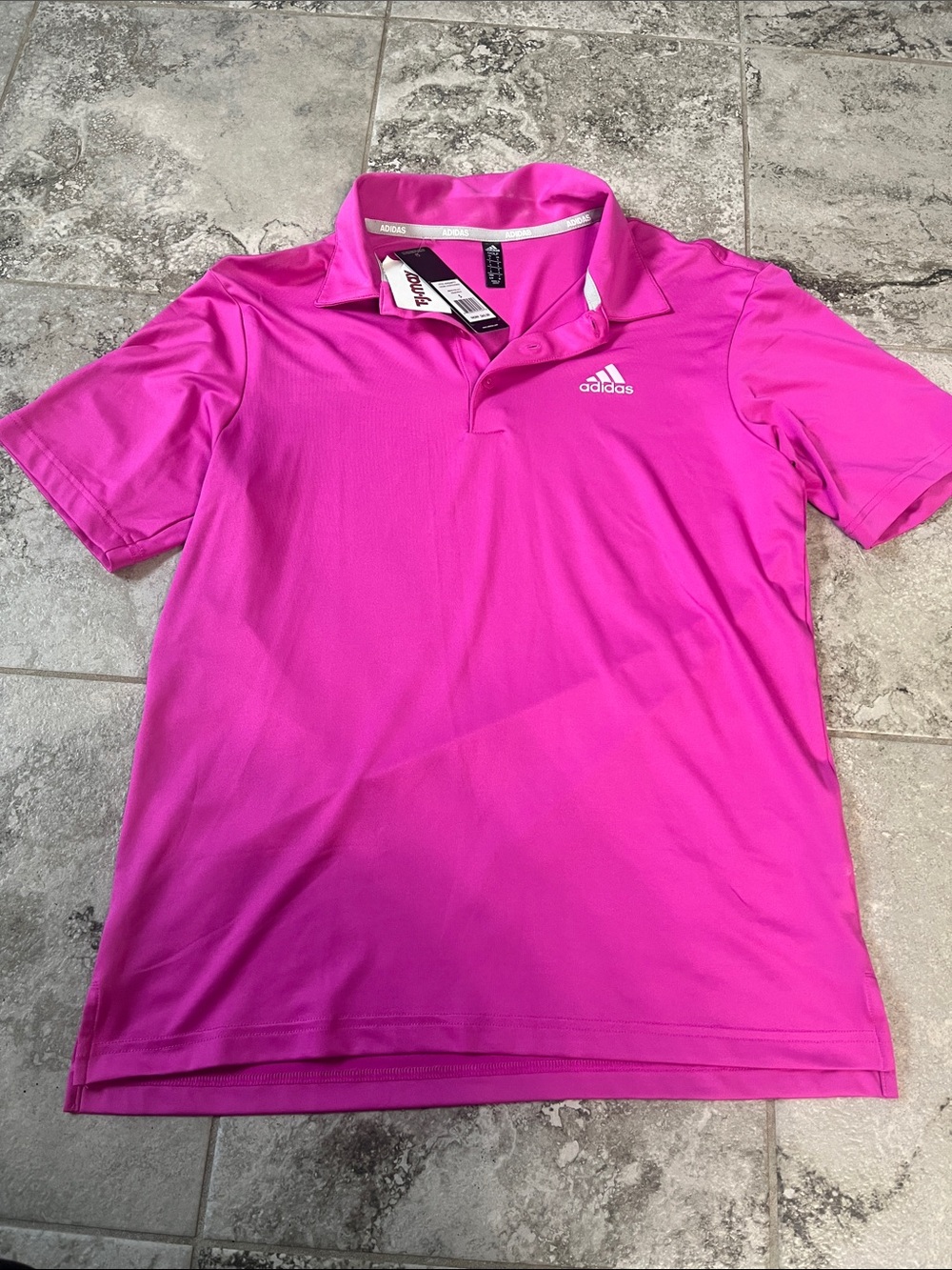 adidas Pink Short Sleeve Performance Polo